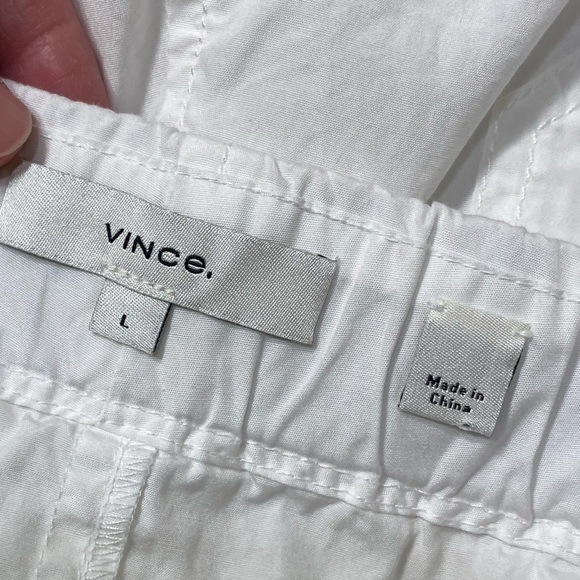 🎉LAST CALL🎉 Vince White Cotton Elastic Drawstring Shorts L - Picture 10 of 11